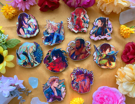 FFVII layered wood pins