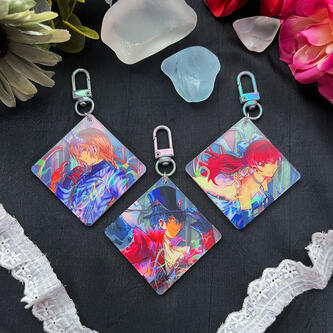 Aurora film + holo foil acrylic charms