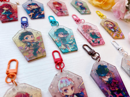 Glitter acrylic charms